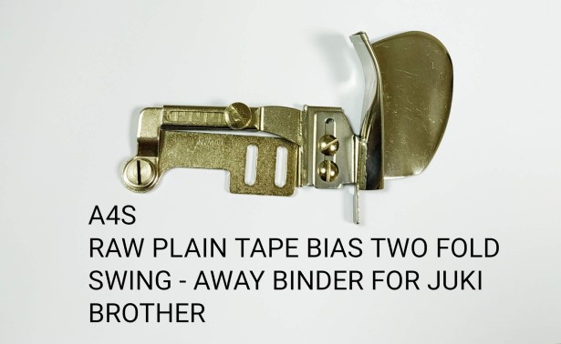 A4S raw plain tape bias two fold swing away binder for industrial and domestic sewing machine