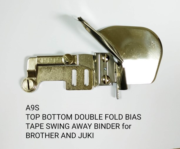 A9S TOP BOTTOM DOUBLE FOLD BIAS TAPE SWING AWAY BINDER FOR SEWING MACHINE