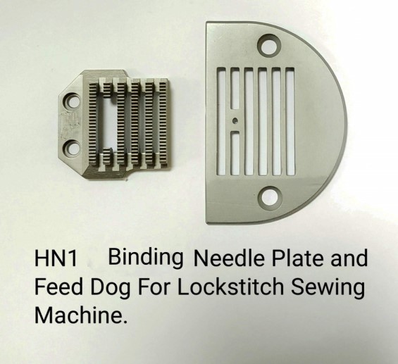 HN1 BINDING NEEDLE PLATE AND FEED DOG FOR LOCKSTITCH SEWING MACHINE